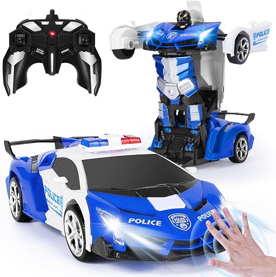 Yellcetoy Transform Toy Police RC Car Robot Car