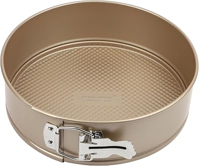 David Burke 9 Springform Pan Carbon Steel Cheesecake Mold with Removable Bottom, Oven Safe, PFTE & PFOA Free Bronze