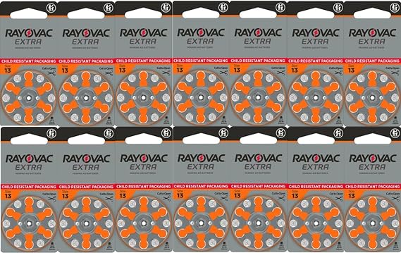 Rayovac Extra Hearing Aid Batteries, Size 13 (80 Total Batteries)