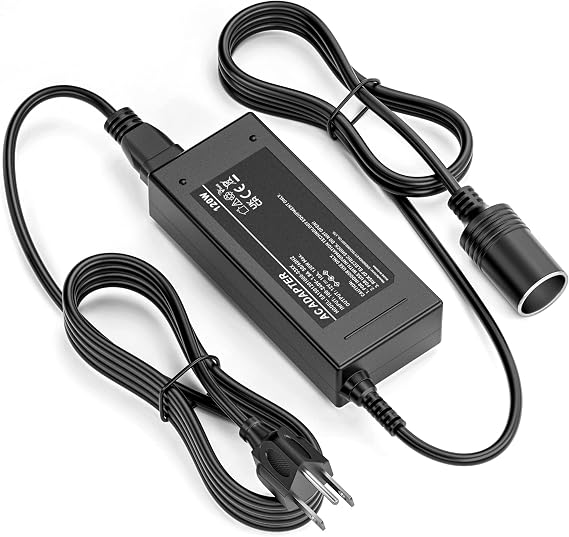 AC to DC Converter, 12V 10A 8A 5A Power Supply 120W Cigarette Lighter Adapter to Wall Plug, 120V to DC 12 Volt Car Transformer for Car Travel Cooler,