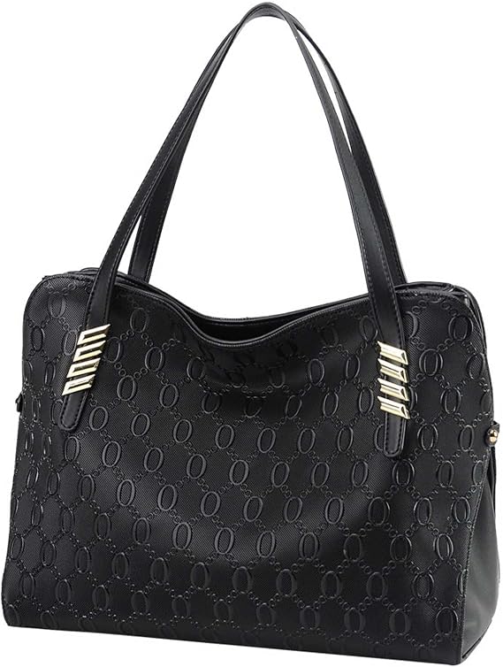 Genuine Leather Women Tote Bags: Large Designer Shoulder Purses for - Soft Fashion Handbags (Black)