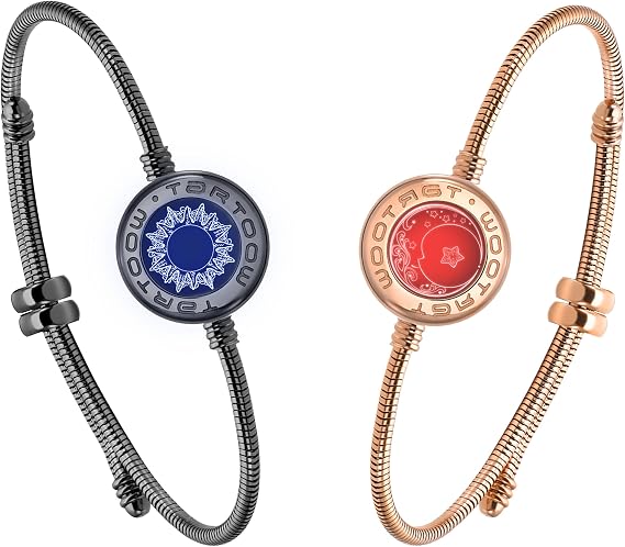 Long Distance Touch Vibration Bracelets Long Distance Relationship Gifts for Girlfriend Boyfriend Love Bracelets for Couples Bluetooth S001 SM