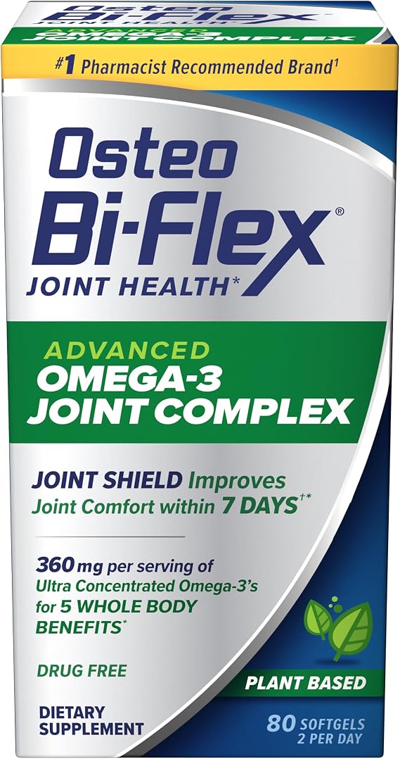 Osteo Bi-Flex Advanced Omega-3 Joint Complex Algae Oil Supplement, 80 Ct