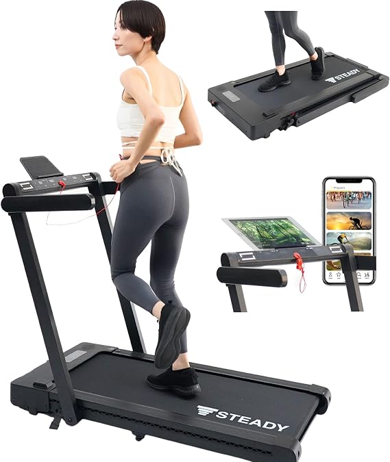 STEADY Room Runner 2Way/3° Incline/App Connectivity/Speed 1-12 km/h/12 Programs IncludedWalking Machine Running Machine Home Treadmill Aerobic Exercise Indoor Exercise Running Machine Treadmill