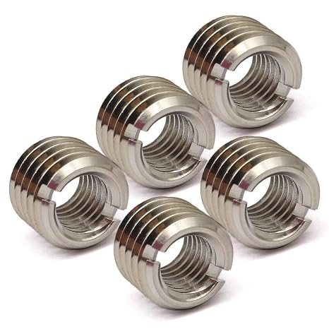GXARTS 5Pcs Thread Adapters, Sleeve Reducing Nut M12 12MM Male to M8 8MM, Female Repairing Insert Nut Screw Reducer Conversion, M8-1.25 Female to M12-1.75 Male, Threaded Insert Reducing Nut 10mm