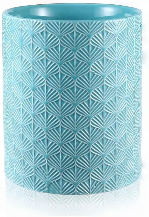 Ceramic Utensils Holder,Extra Large Stable Ceramic Cooking Tool Organizer Set for Kitchen,For Countertop ,Blue
