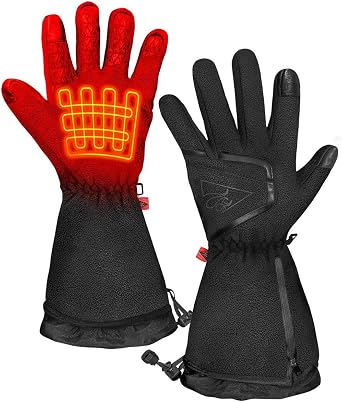 ActionHeat AA Battery Heated Gloves 2.0 for Men Touchscreen Compatible Electric Heating Fleece Gloves Winter Gloves for Outdoor Skiing Walking Motorcycle Bike, Heats up to 135-degree F