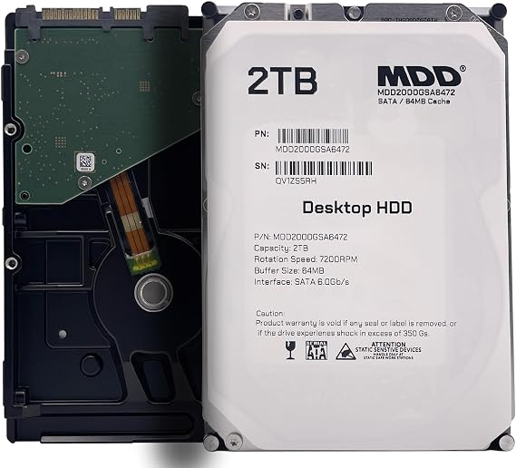 MDD 2TB 64MB Cache 7200RPM SATA 6.0Gb/s 3.5inch Internal Desktop Hard Drive (MDD2000GSA6472)