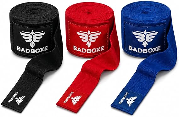 Boxing Hand Wraps 180" (4.5 Meter) Premium Cotton-Polyester Blend with Thumb Loop and Hook & Loop Closure for Boxing, MMA, Muay Thai & Kickboxing