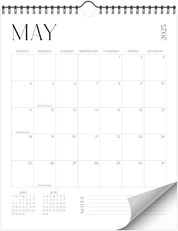 Beautiful 2025-2026 Wall Calendar - Runs from January 2025 until July 2026 14.5"x11.5" Office Wall Calendar for Easy Organizing