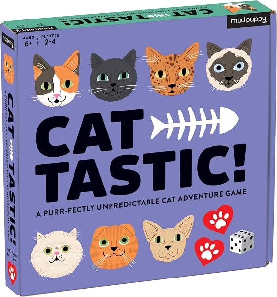 Mudpuppy Cat-Tastic! Board Game Exciting Cat Board Game for 2-4 Players, Teaches Real Life Cat Caring Skills Ideal for Ages 6+ Great Cat Lovers Gift Idea, Multicolor