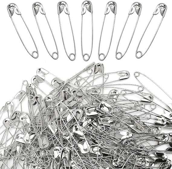 200 Pcs Safety Pins Bulk Sewing Pins Clothing Clips (2in, Silver)