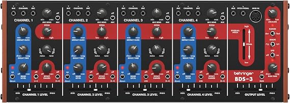 BEHRINGER BDS-3 Analog Drum Synthesizer Classic Circuit, Euro Rack Compatible, USB/MIDI Compatible
