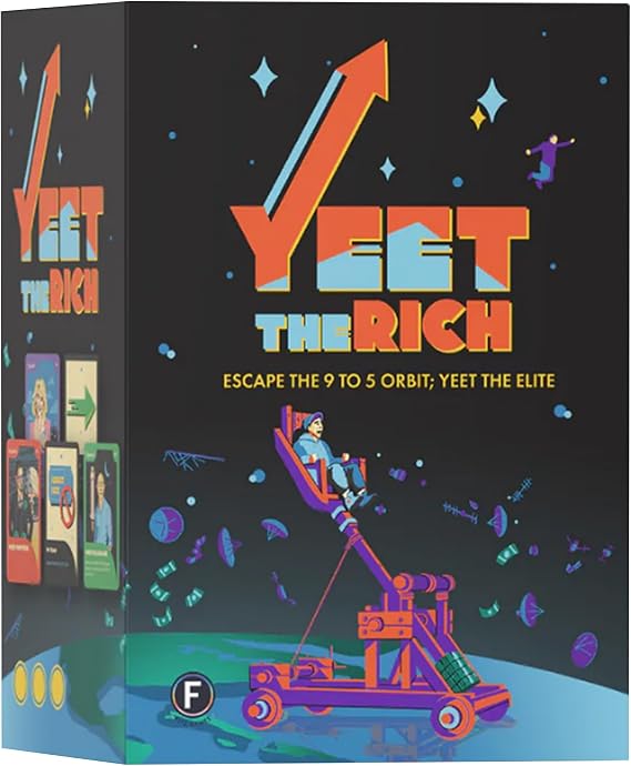 FITZ Yeet The Rich Party Game - Strategic Card Game for Space-Bound Adventures, Family Fun with a Twist of Satire, Great for Game Night, Ages 12+, 2+ Players, 30 Minute Playtime, Made Games