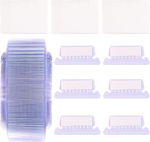 Jovitec File Folder Tabs, 120 Hanging File Folder Plastic Tabs and 120 Inserts for Quick Organize and Identification Files, Easy to Read(Flat,2 Inch)