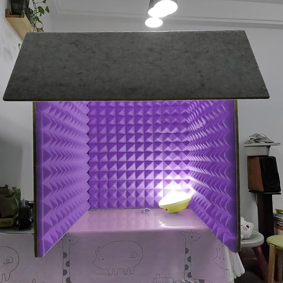 Vocal Booth, Isolation Booth, Sound Booth, Desktop Soundproof Cover, Self Made Sound Recording Vocal Booth Box, Vocal Sound Absorbing Shield(Purple)
