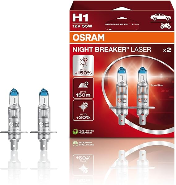 Osram Night Breaker Laser H1 Ampul 64150NL -%150 Daha Fazla Işık [Enerji Sınıfı A]