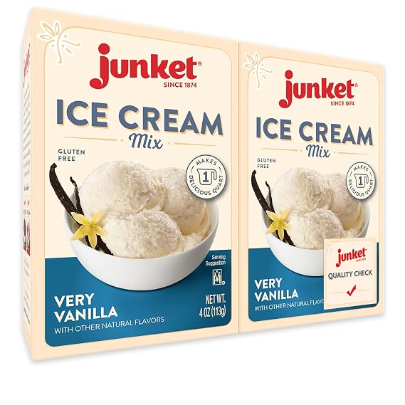 Junket Ice Cream Mix Very Vanilla, 4 Ounce (Pack of 2)