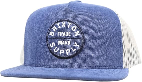 Brixton Mens Oath Trucker Hat, Medium Blue