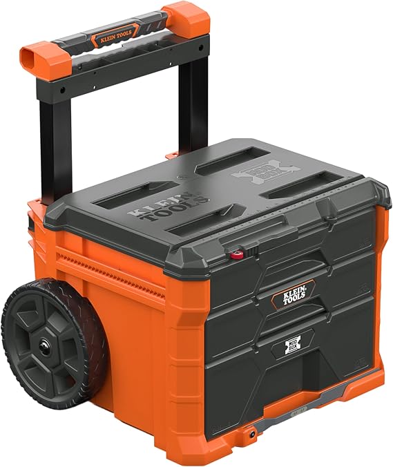 Klein Tools 54890MB MODbox 3 Drawer Rolling Tool Box Tool Storage Ball Bearing Drawer Slides with Dividers