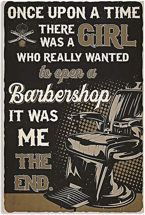 Retro Barber Shop Metal Signs A Girl Really Wanted To Open A Barbershop Plaque Tin Poster Barber Wall Decoration 8x12 Inches