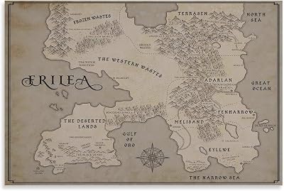 Sarah J. Maas Throne of Glass Erelia Map Retro Style Poster Abstract Posters Canvas Wall Art Poster For Room Aesthetic And Decor Poster For Living Room Bedroom Office Decor 08x12inch20x30cm Unframe