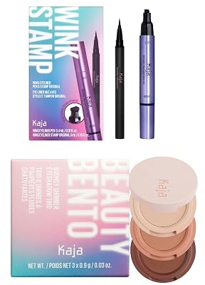 Kaja Beauty Bento Collection - Bouncy Eyeshadow Trio 13 Velvet Dream, 0.03 Oz  Winged Eyeliner & Pen - Wink Stamp Bundle