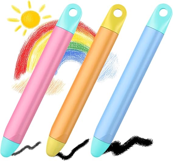 Kid-Friendly Stylus Pen for All Touch Screen Devices, 3 Pack, Only Pens | Kids Tablet Stylus for iPad, iPhone, Kindle, Fire Tablet, Samsung Tablets, Kid Safe Stylus Pen, AntiRoll Soft Tip Stylus