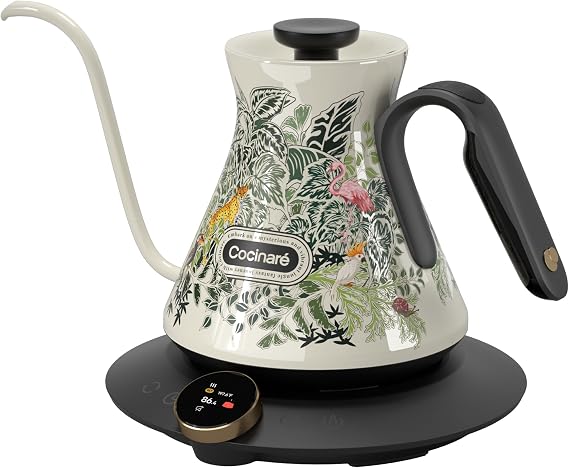 Cocinare Color-Changing Gooseneck Electric Kettle for Precision Brewing