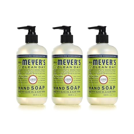 Mrs. MEYER'S CLEAN DAY Hand Soap, Lemon Verbena, 12.5 fl. oz (Pack of 3)