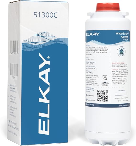 Elkay 51300C WaterSentry Replacement Filter, Bottle Fillers & Liv Pro