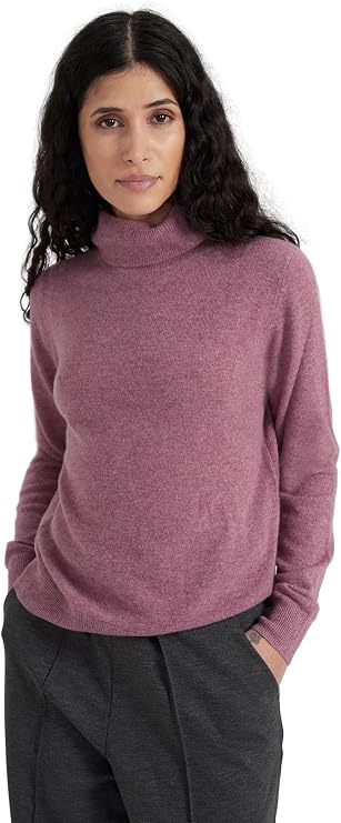 Style & Republic Women's 100% Cashmere Slim Turtleneck Pullover Sweater | Classic Fit, Premium Knit Jumper, Ultra Soft Feel, Lightweight Warmth, Naturally Breathe, Easy Layering, Autumn Winter Spring