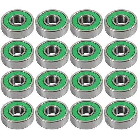 Amphetamine ABEC 7 Bearings 16pk for Inline Skates - Includes Bearings for 8 Wheels - Green