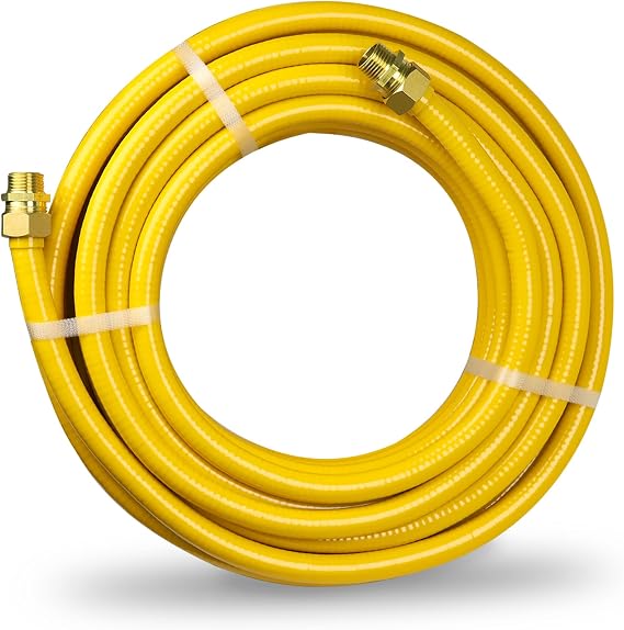 40FT 1/2 Inch CSST Gas Line,Corrugated Stainless Steel with 2 Male Fittings | Flexible, Natural Gas/Propane, Fit Heater Dryer Stove Heater