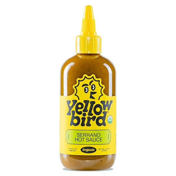 Serrano Hot Sauce by Yellowbird Foods, All Natural, Non-GMO, 9.8 Oz (Pack of 6)