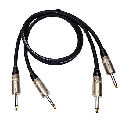 Professional Speaker Cables 14 to 14 TS Speaker Cords - 3 Foot 12 Guage AWG DJPABassGuitar Amp Patch Speaker Cables - 2 Pack