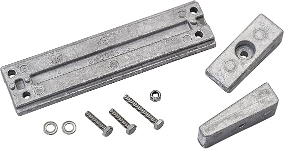 Zinc Anode Kit Fits Mercury and Mariner Outboards Includes Hardware Replaces Quicksilver 8M0107546