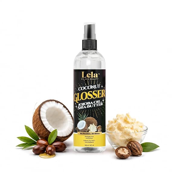 Hair Shine Spray Glosser with Shea Butter, Coconut & Jojoba Oil - 8.1oz