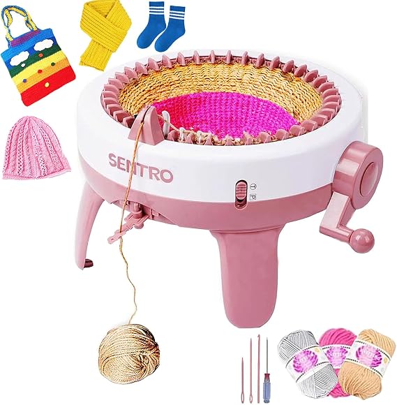 SENTRO Knitting Machine 40 Needle Knitting Loom Machine, Smart Circular Crochet Machine with Row Counter for Kids, Adults, Knitting Board Rotating Machine Kit for Sweater, Socks, Hats (40 Needles-1)