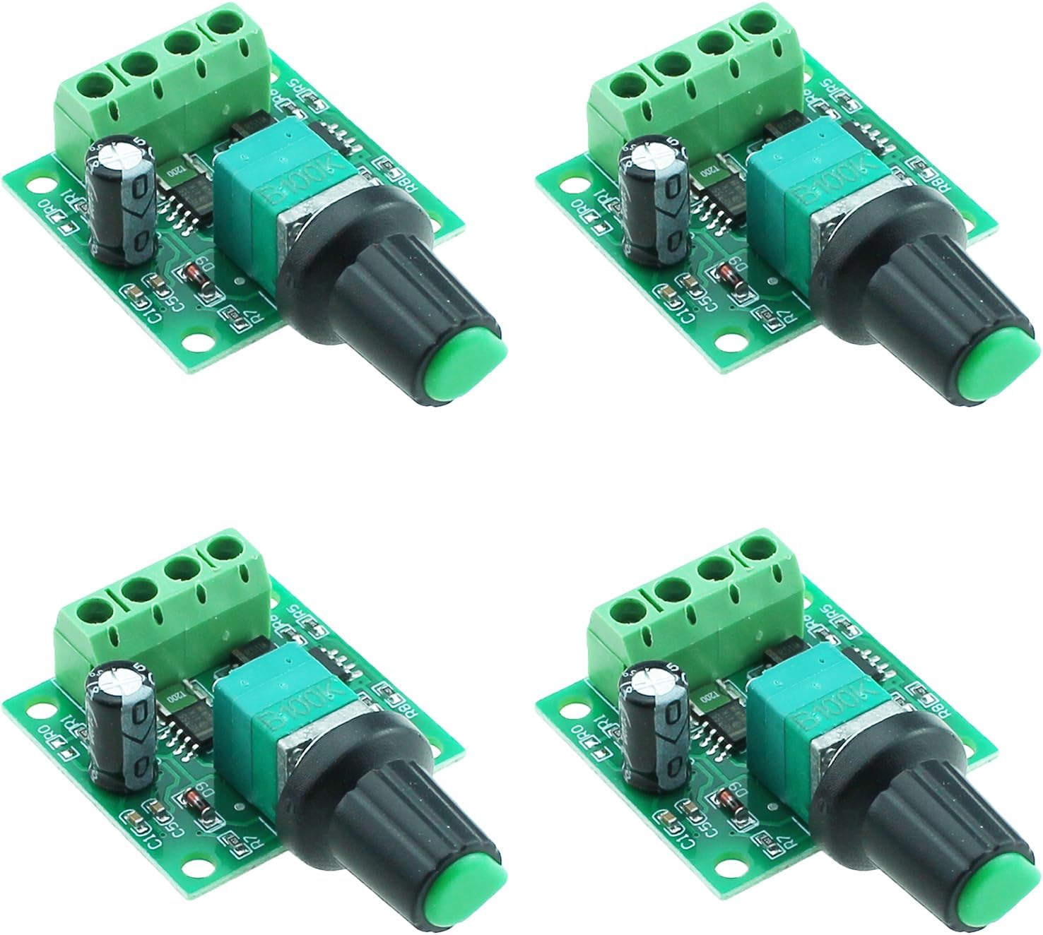 TAODAN 4PCS DC Controller Low Voltage Motor Speed Controller DC 1.8V-15V 30W 2A Speed Switch with Recoverable Fuse for DC Motor Fan Fish Tank Oxygen Pump Speed Controller