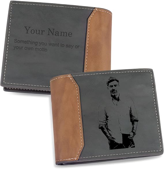 Personalized Leather Wallet for Men - Genuine Leather, Engrave Personalized Messages, a Great Gift for Him