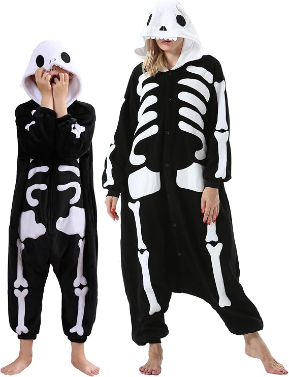 DarkCom Kid-Adult Animal Onesie Skeleton Halloween Christmas Pajamas