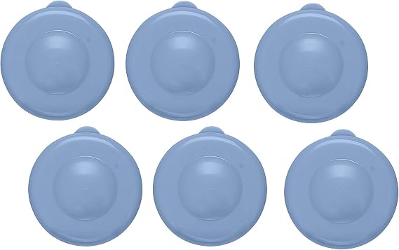 AquaNation Dew Cap Replacement - Pack of 6 Fit 55mm Snap On Crown Top 3 & 5 Gallon Water Bottles Jug Snug & Tight Leak Proof BPA-Free Jug Lids (Quantity of 6) (Blue)