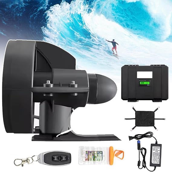 Ultralight Surfboard Thruster System-216/288w 12v Paddle Board Motor Motorized Fin,Remote Switch,20ah 2.5h Endurance, 3-5km/H Speed,for Kayak/Sup/Surf/Yoga/Fishing,D180