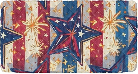 Toddler Fitted Sheet, Toddler Mattress, Portable Folding Mattress for Kids 49.6x24.8 Inch,American Star Pattern (1 pcs)