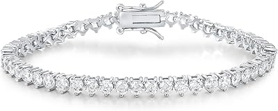 Gemsme 18K WhiteYellow Gold Plated 4.0mm Cubic Zirconia Classic Tennis Bracelet 6-9 Inches