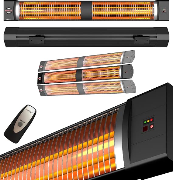 MirKraft Square 2800 watt Electric heater, IP45, Led Indicator, Remote Control Wall Heater (Square)