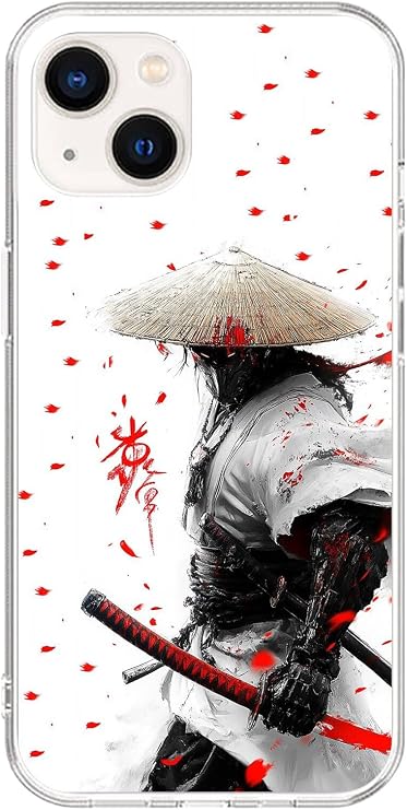 iPhone 15 Uyumlu Samuray 1 Tasarımlı Şeffaf Kılıf