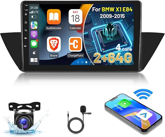 [2G+64G] Car Radio for BMW X1 E84 (2009-2015) Android Car Play Stereo | 10 inch Touch Screen/Carplay/Android Auto/EQ Audio/SWC/Bluetooth + AHD Backup Camera