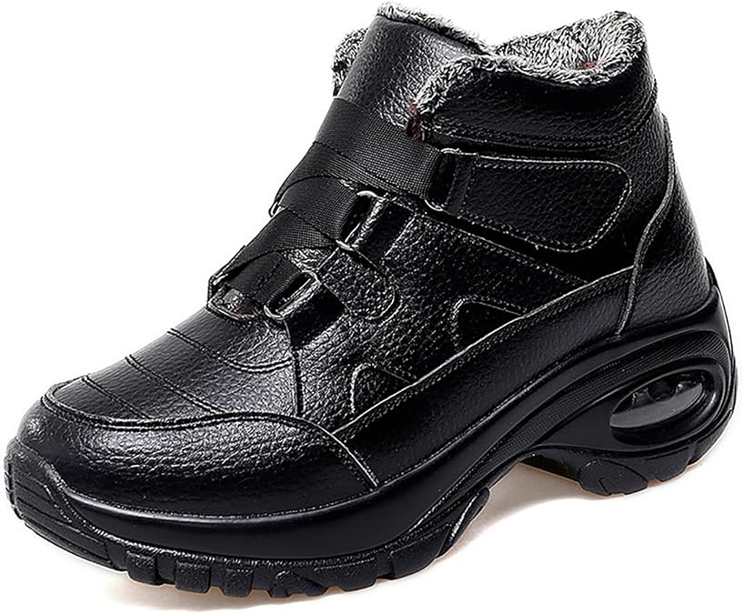 VARSKARC Women's air cushion short boots, leather anti slip boots